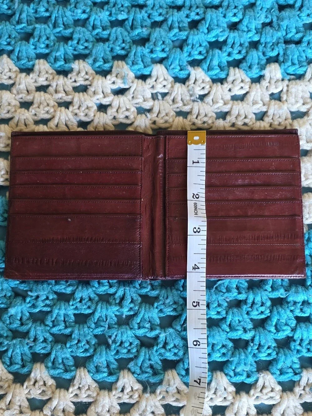 Mens Brown Leather Bi Fold Wallet Never Used